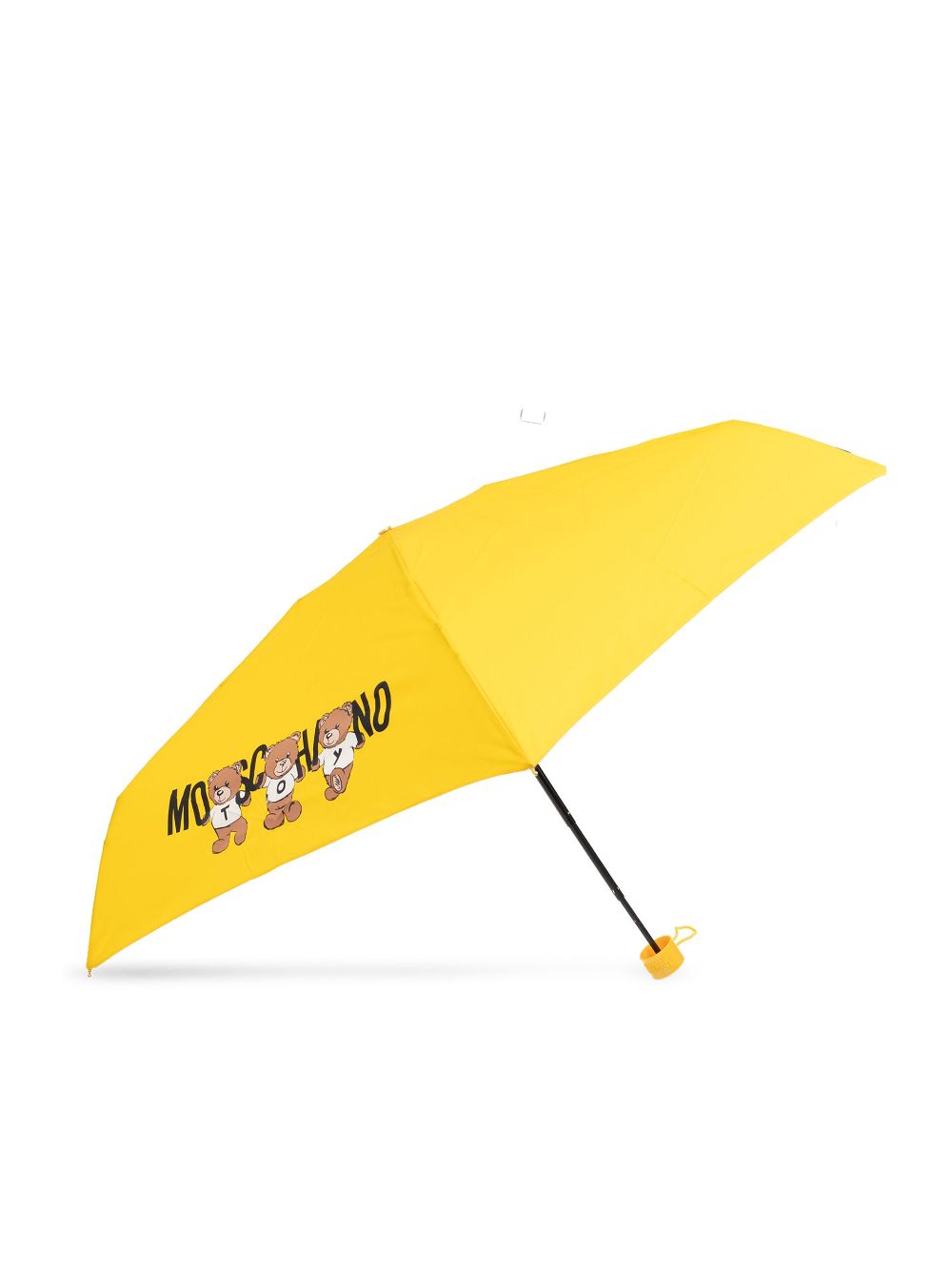 Shop Moschino Teddy Bear-logo Print Compact Umbrella In Yellow