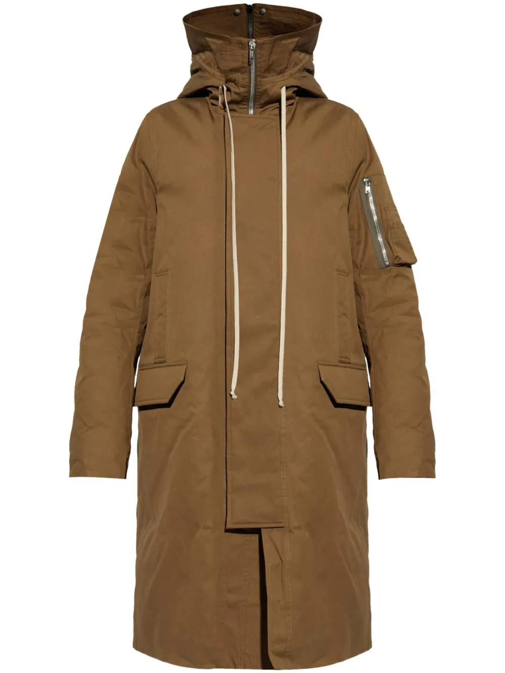 Rick Owens abrigo capitonado con capucha | marrón | Image 1