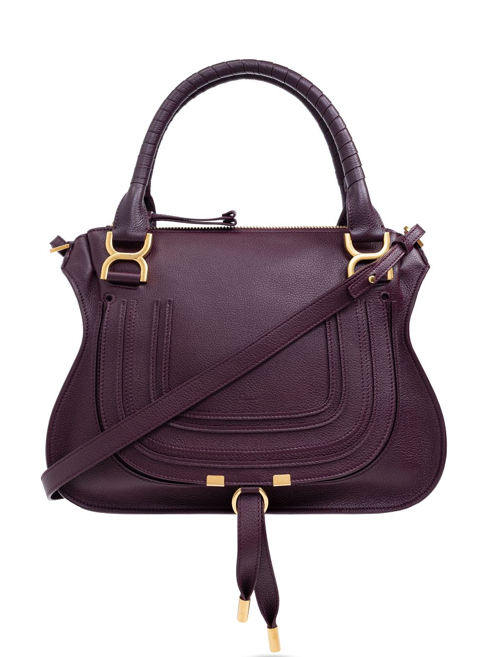 Chloé Marcie Leather Tote Bag In Purple