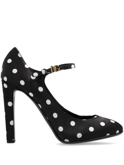 105mm polka-dot print Mary Jane pumps