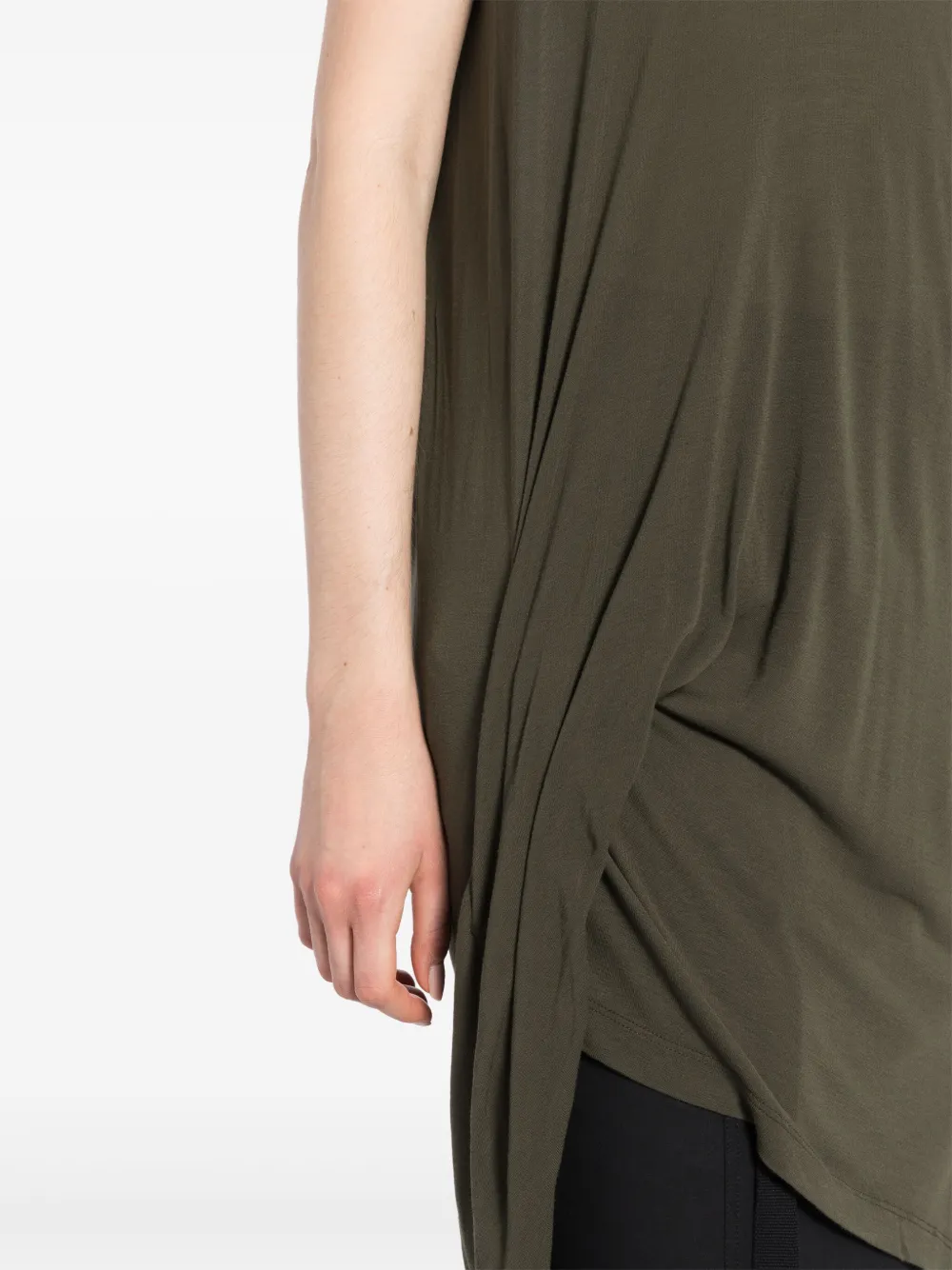 Rick Owens Gathered T-shirt In Green