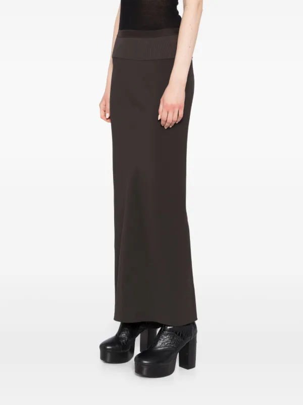 ◆送料・関税込◆RICK OWENS フレア リブニットウエストスカート Rick Owens リブ フレアスカート | ニュートラル | FARFETCH JP