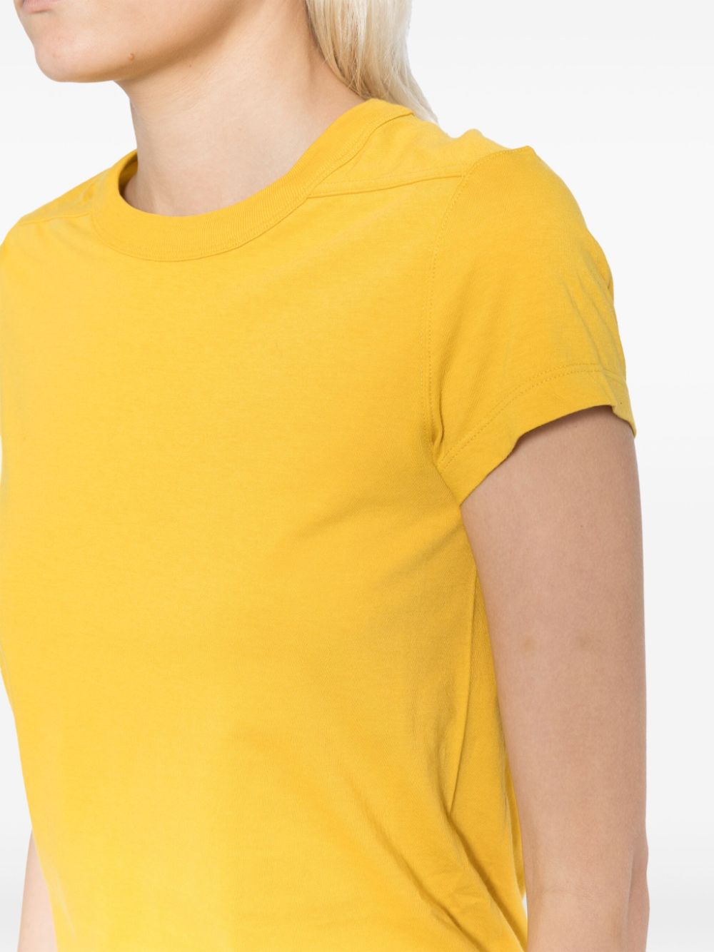 Shop Rick Owens Level Cropped T-shirt In Yellow