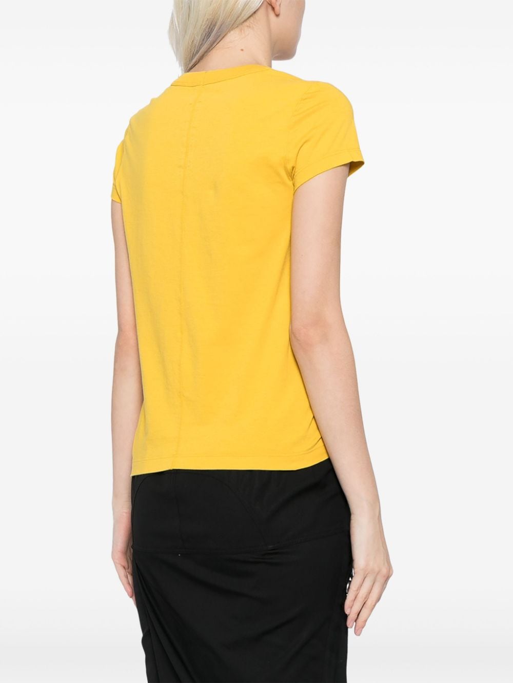 Shop Rick Owens Level Cropped T-shirt In Yellow