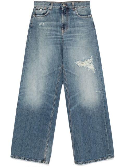 John Richmond distressed wide-leg jeans 