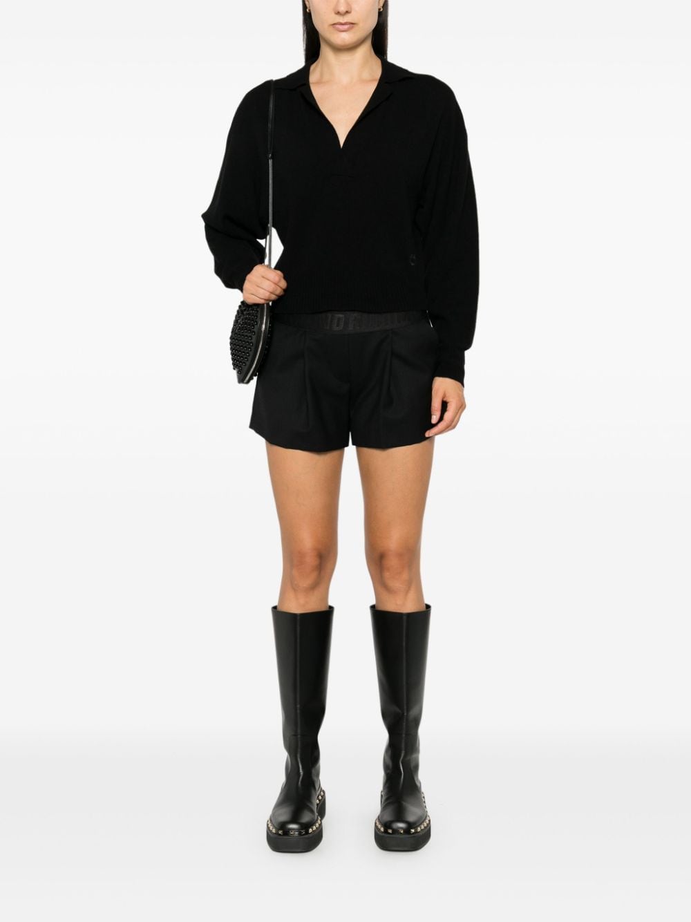 John Richmond Shorts met logoband - Zwart