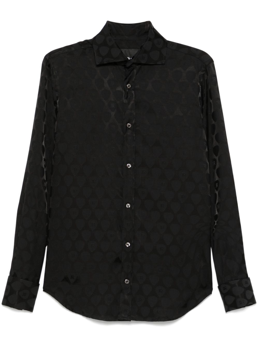 John Richmond patterned-jacquard shirt - Black