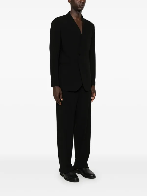 ジョルジオ アルマーニ スラックス ウールギャバジン ブラック Giorgio Armani ウール シングルスーツ | ブラック | FARFETCH JP