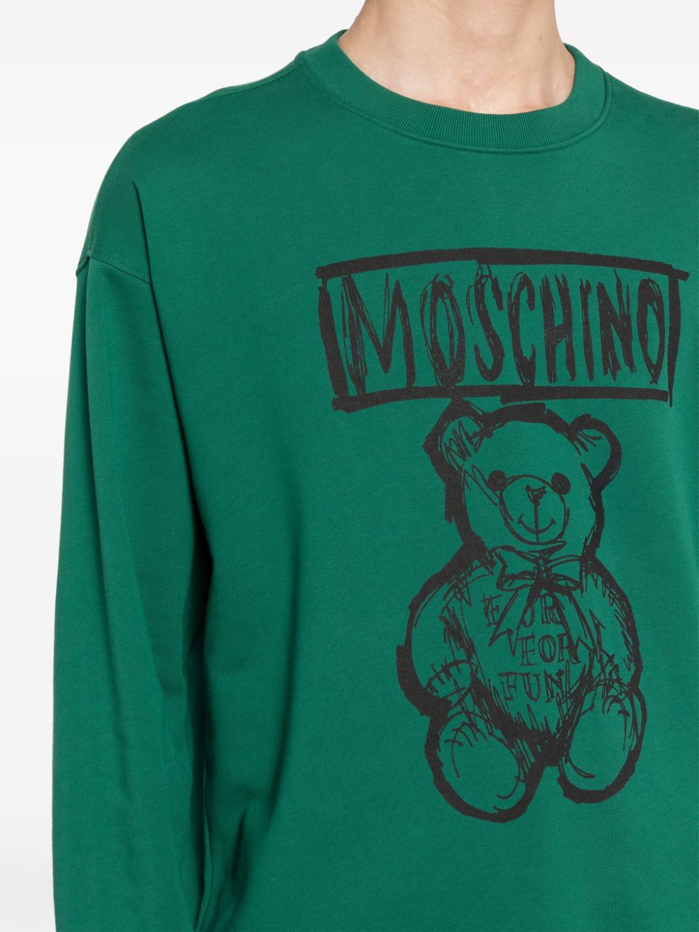 Shop Moschino Teddy Bear Sweatshirt In Grün