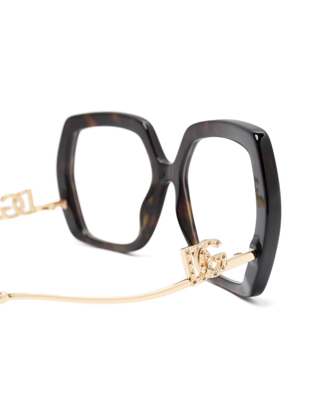 Shop Dolce & Gabbana Dg Oversize-frame Glasses In Brown