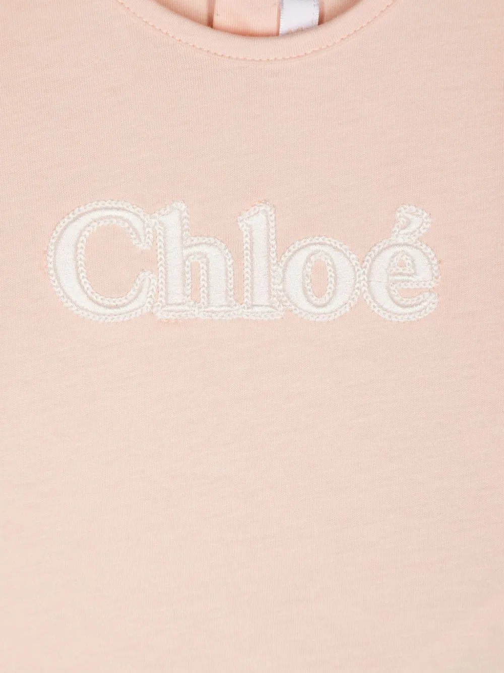Chloé Kids T-shirt met geborduurd logo Roze
