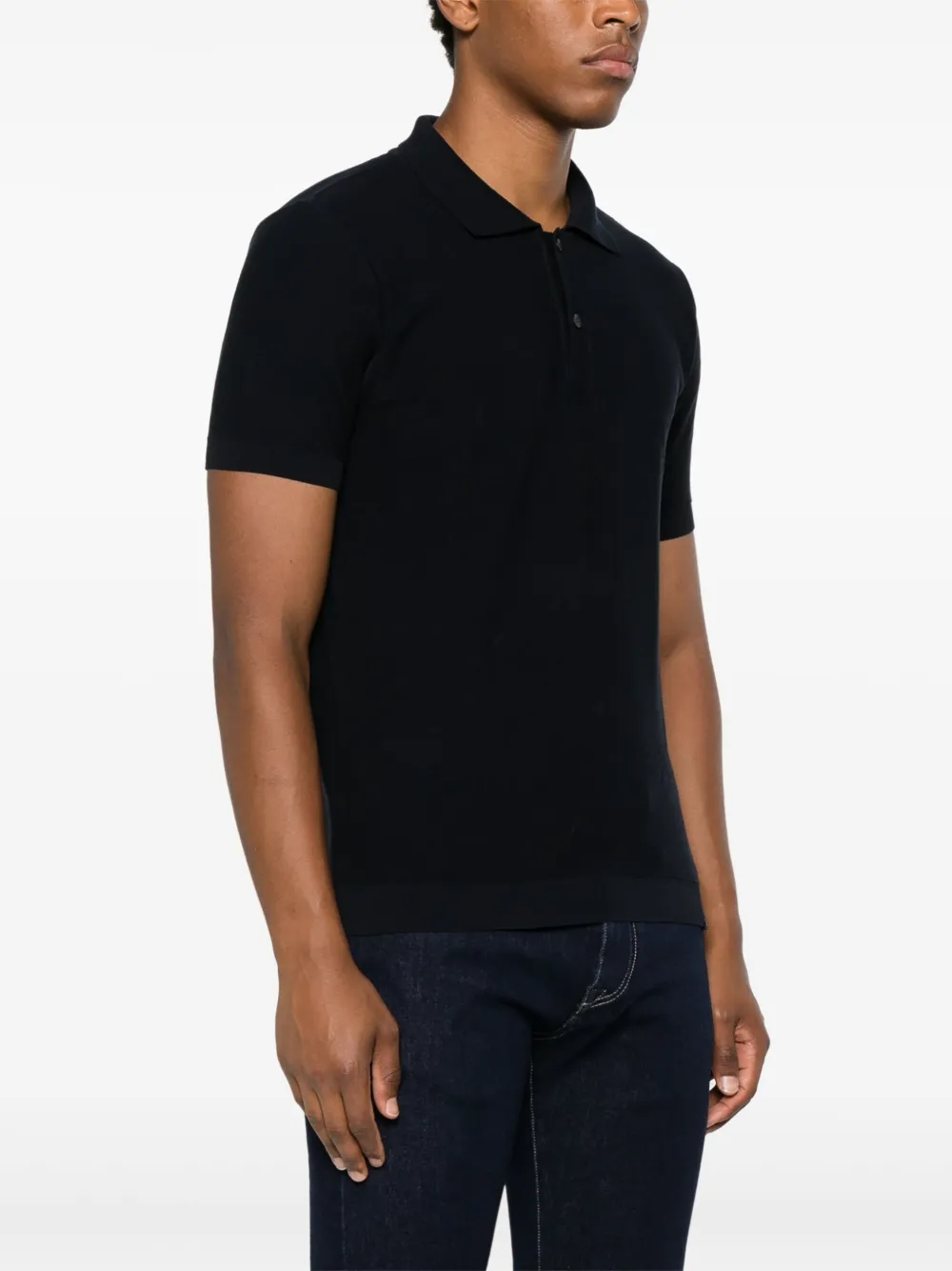 Paul & Shark Buttoned Virgin-wool Polo Shirt In Blue