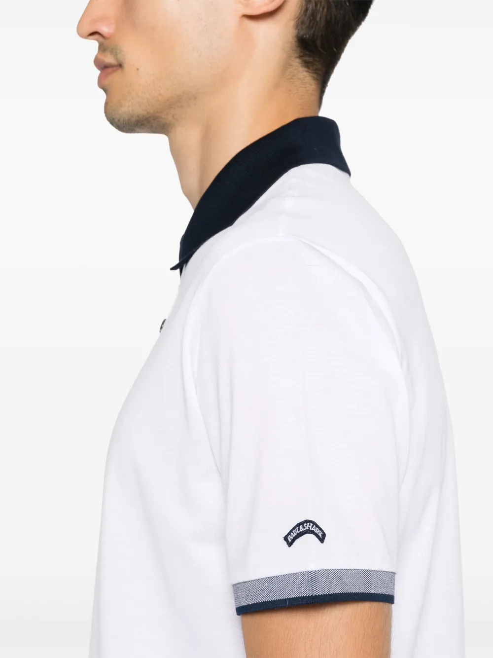 Paul & Shark Katoene piqué poloshirt Wit