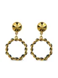 CHANEL Pre-Owned 1994 hoop drop clip-on earrings - Gold