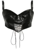 MITILIANE COUTURE croc-effect leather top - Black