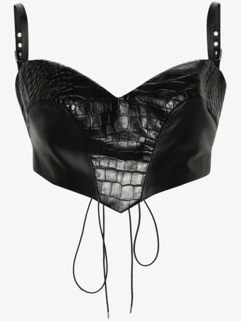 MITILIANE COUTURE croc-effect leather top