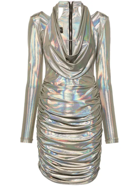 MITILIANE COUTURE holographic-effect midi dress