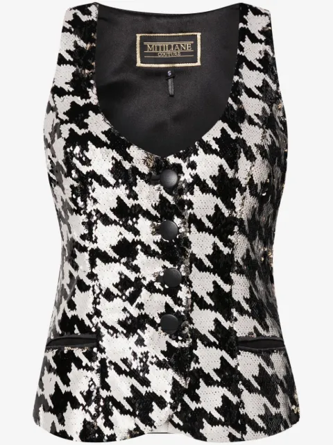 MITILIANE COUTURE houndstooth-patterned sequinned vest