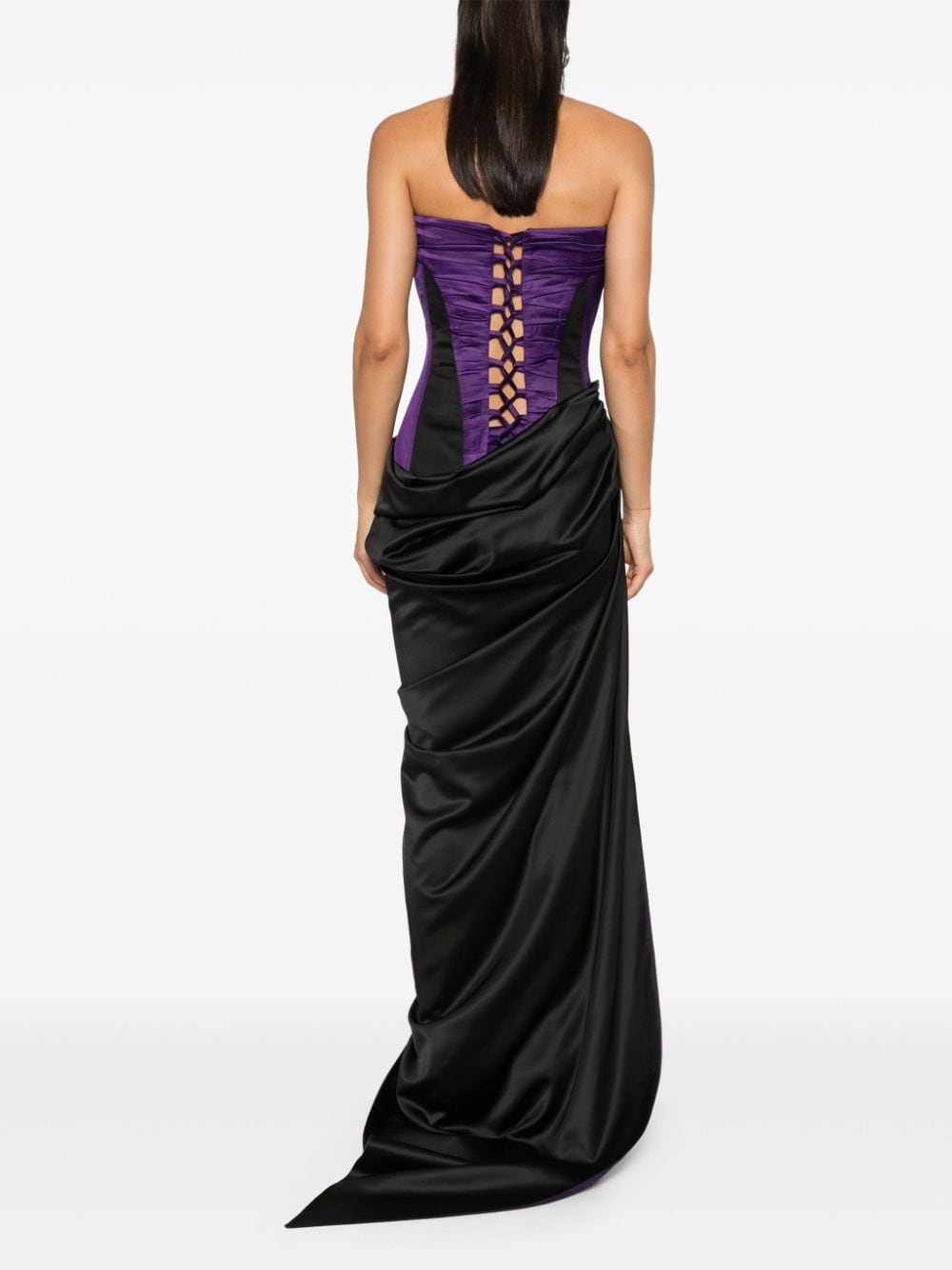 Shop Mitiliane Couture Asymmetric Maxi Dress In Violett