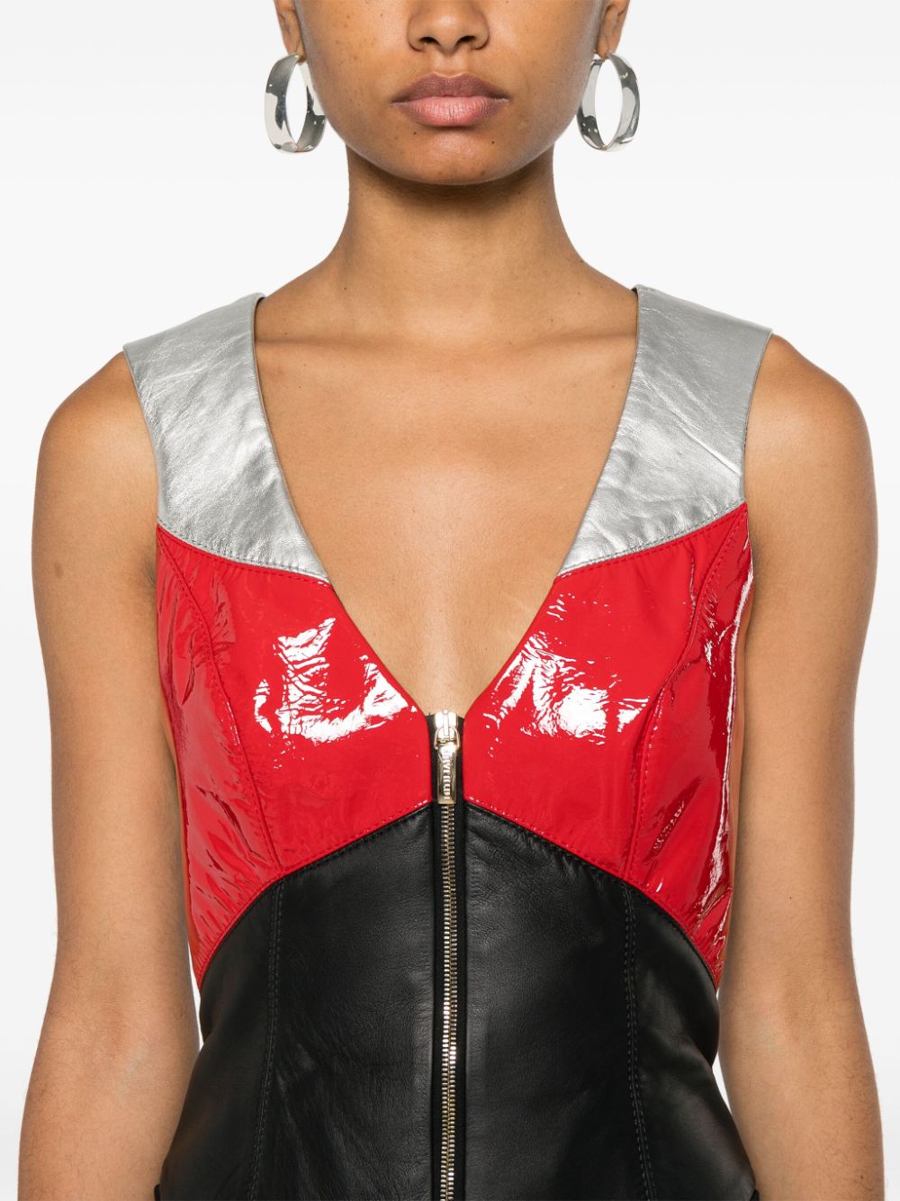 Shop Mitiliane Couture Leather Waistcoat In Schwarz