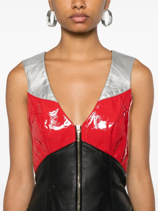 赤 レザーベスト トップス MASU I M READY Leather Vest 23ss MASU