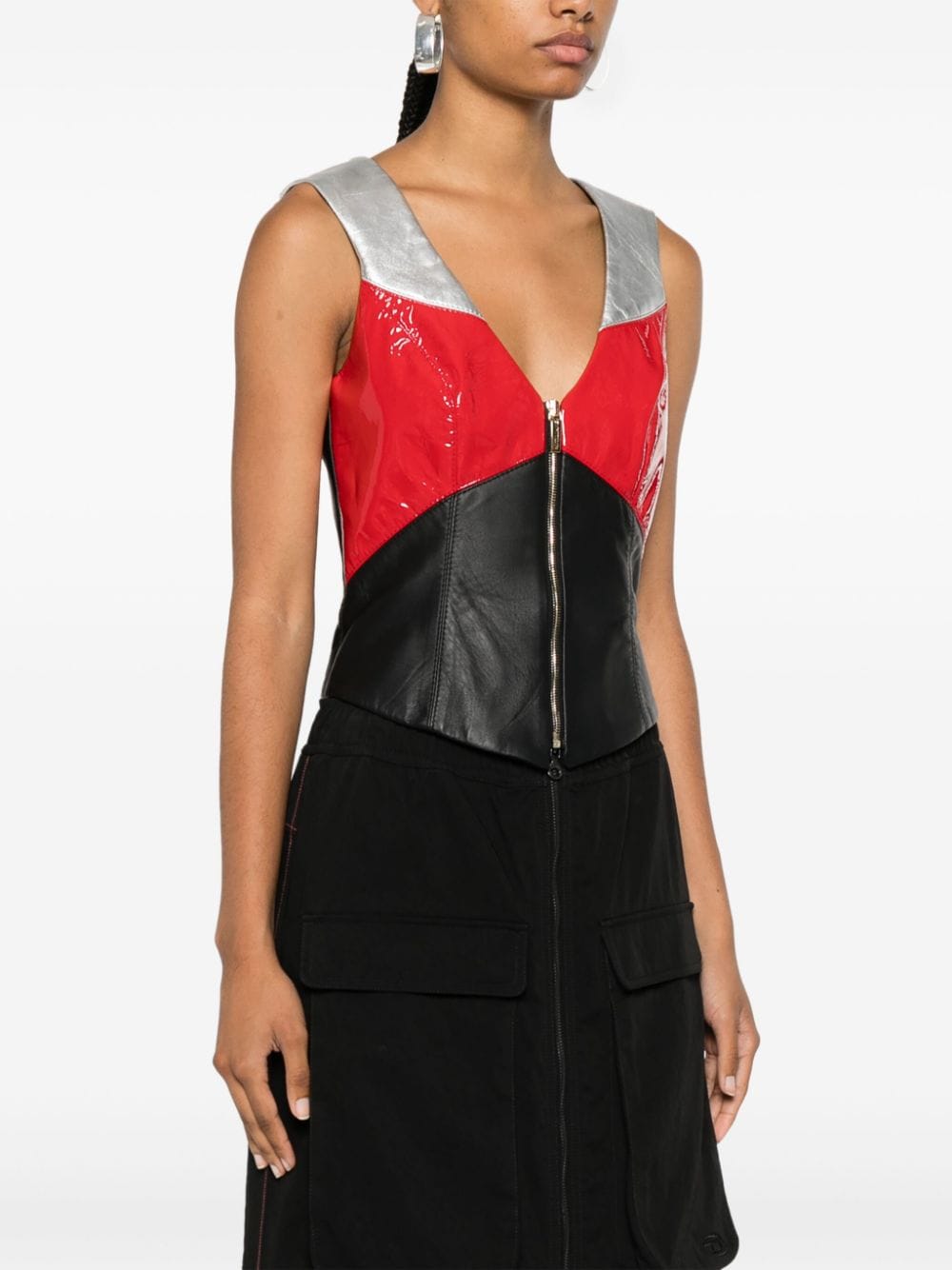 Shop Mitiliane Couture Leather Waistcoat In Schwarz