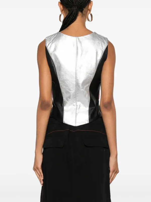 MITILIANE COUTURE Leather Waistcoat | Black | FARFETCH