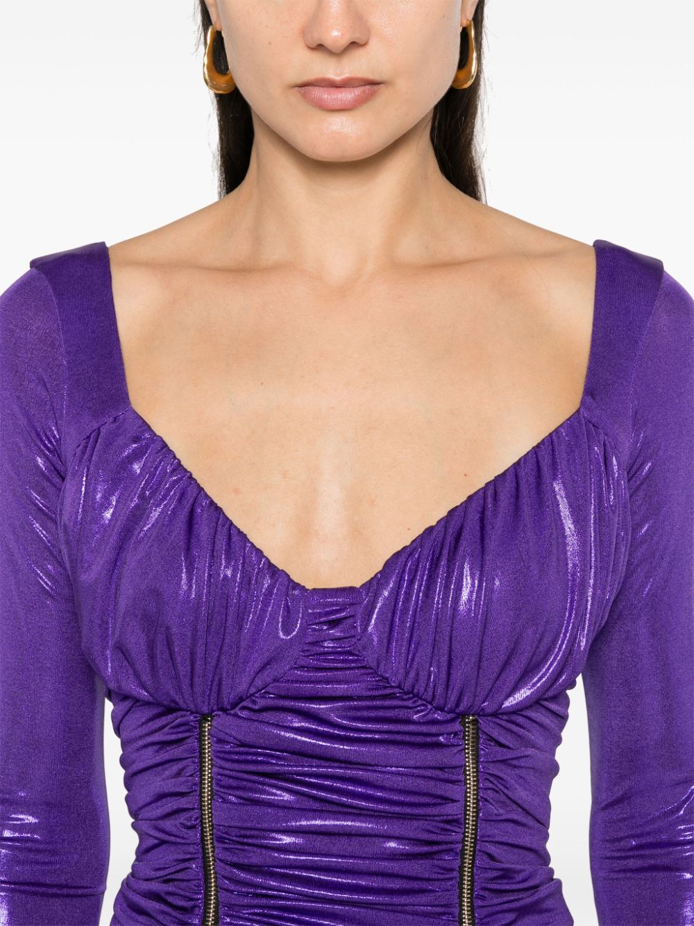 Shop Mitiliane Couture Iridescent-effect Mini Dress In Violett