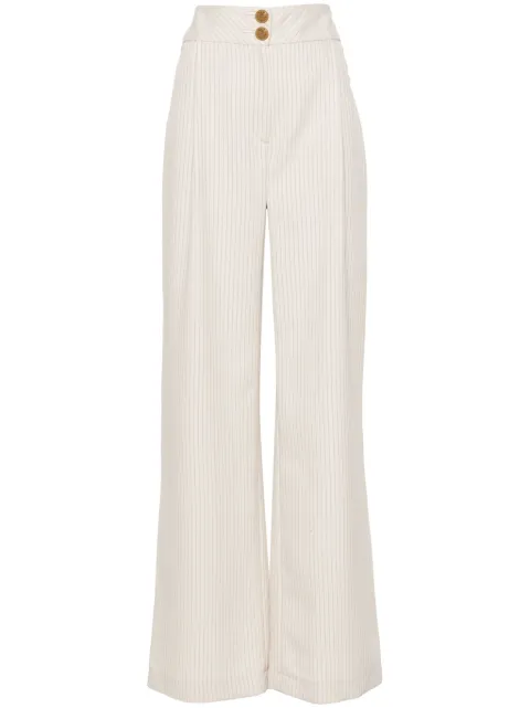 MITILIANE COUTURE pantalones anchos con rayas diplomáticas estampadas