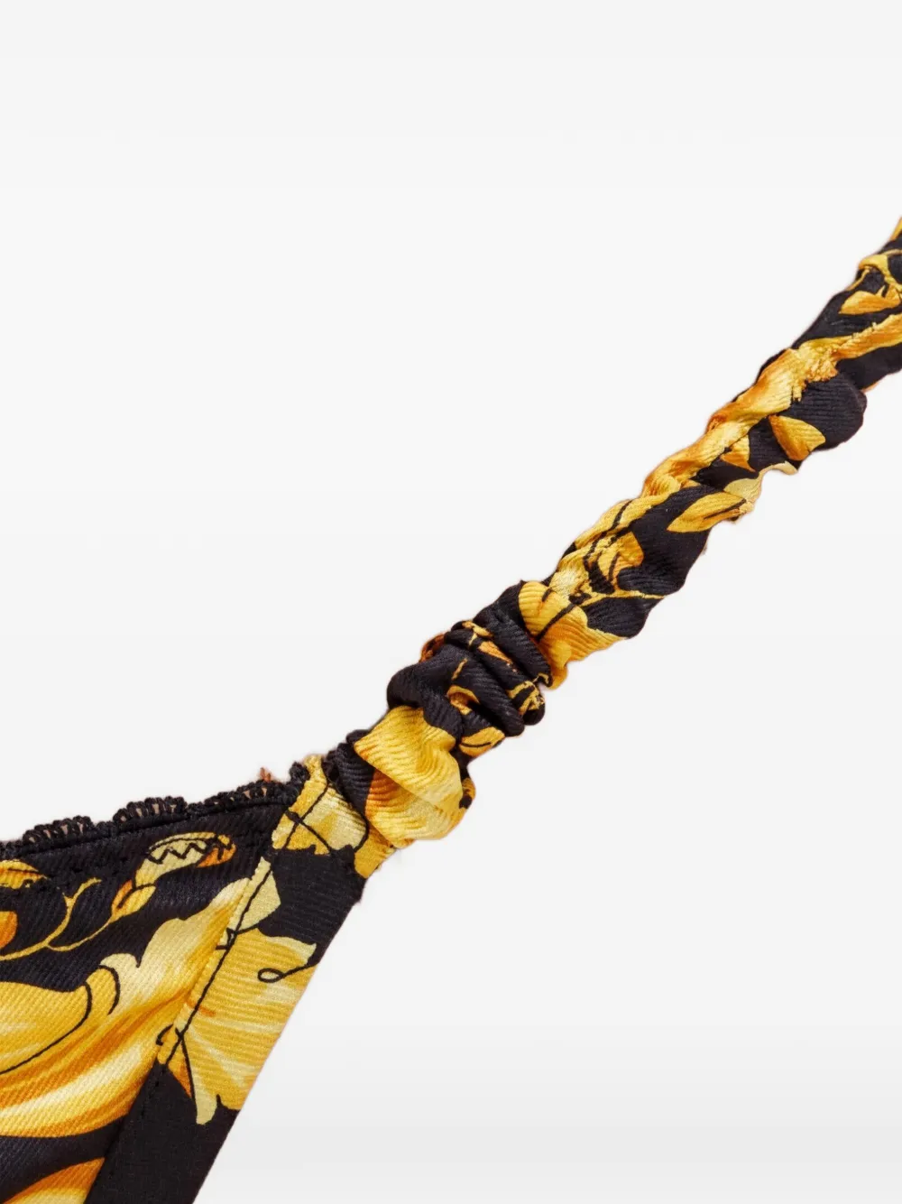 Versace String met Barocco-print en ruches Zwart