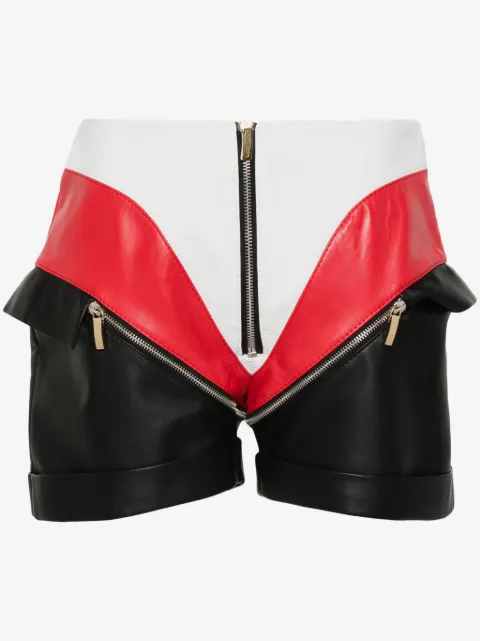 MITILIANE COUTURE panelled leather mini shorts