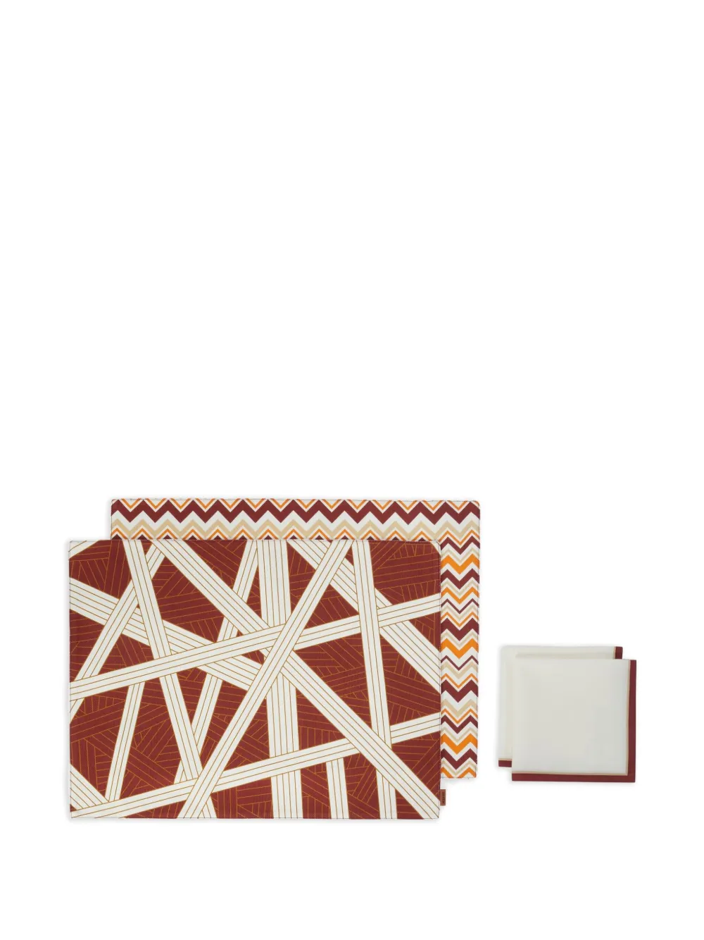 Missoni Zigzag-pattern Placemat Set (set Of Four) In Red