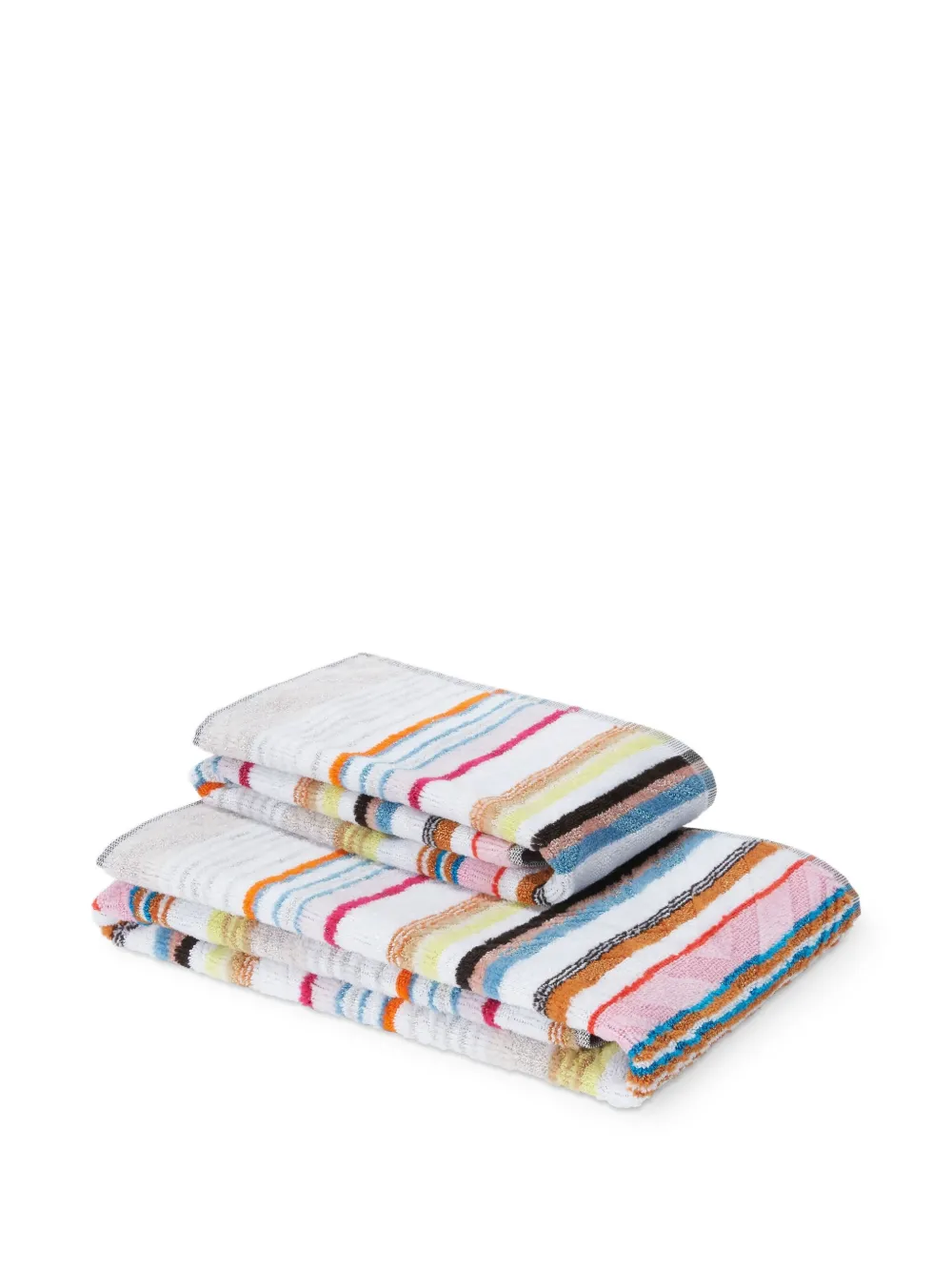 Missoni Striped-pattern Bath Towel (set Of Two) In Multi