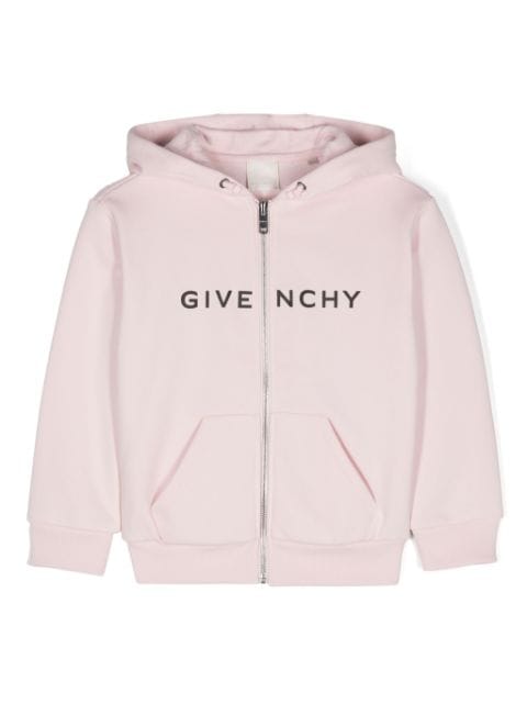 Givenchy Kids logo-print zip-up hoodie