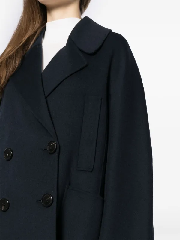 コート MAX MARA WOOL DOUBLE-BREASTED COAT S Max Mara Virgin Wool double-breasted Coat | Blue | FARFETCH