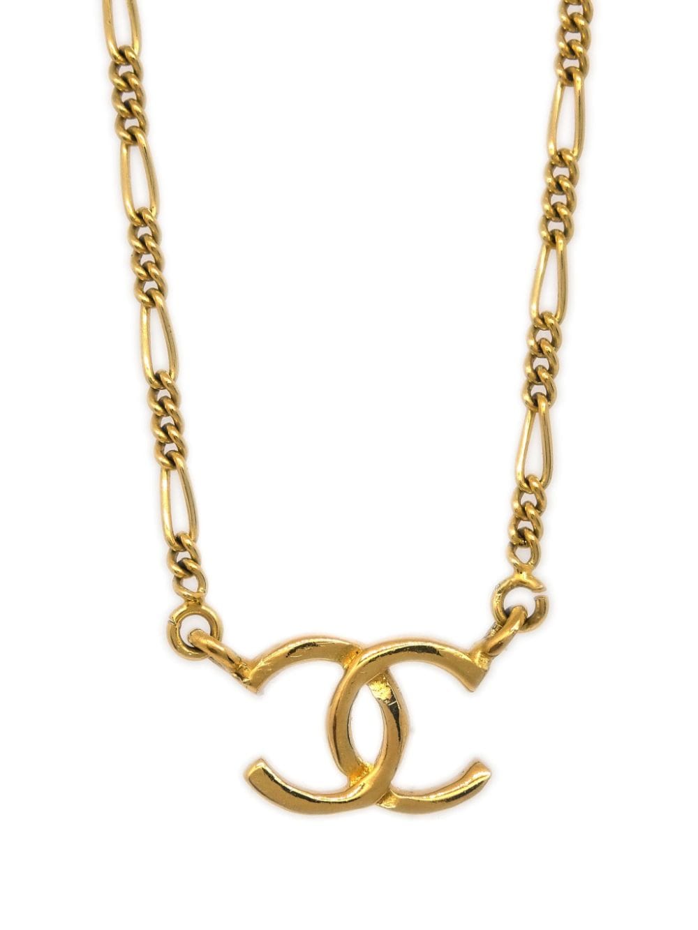 CHANEL Pre-Owned 1982 halsketting met CC-hanger - Goud