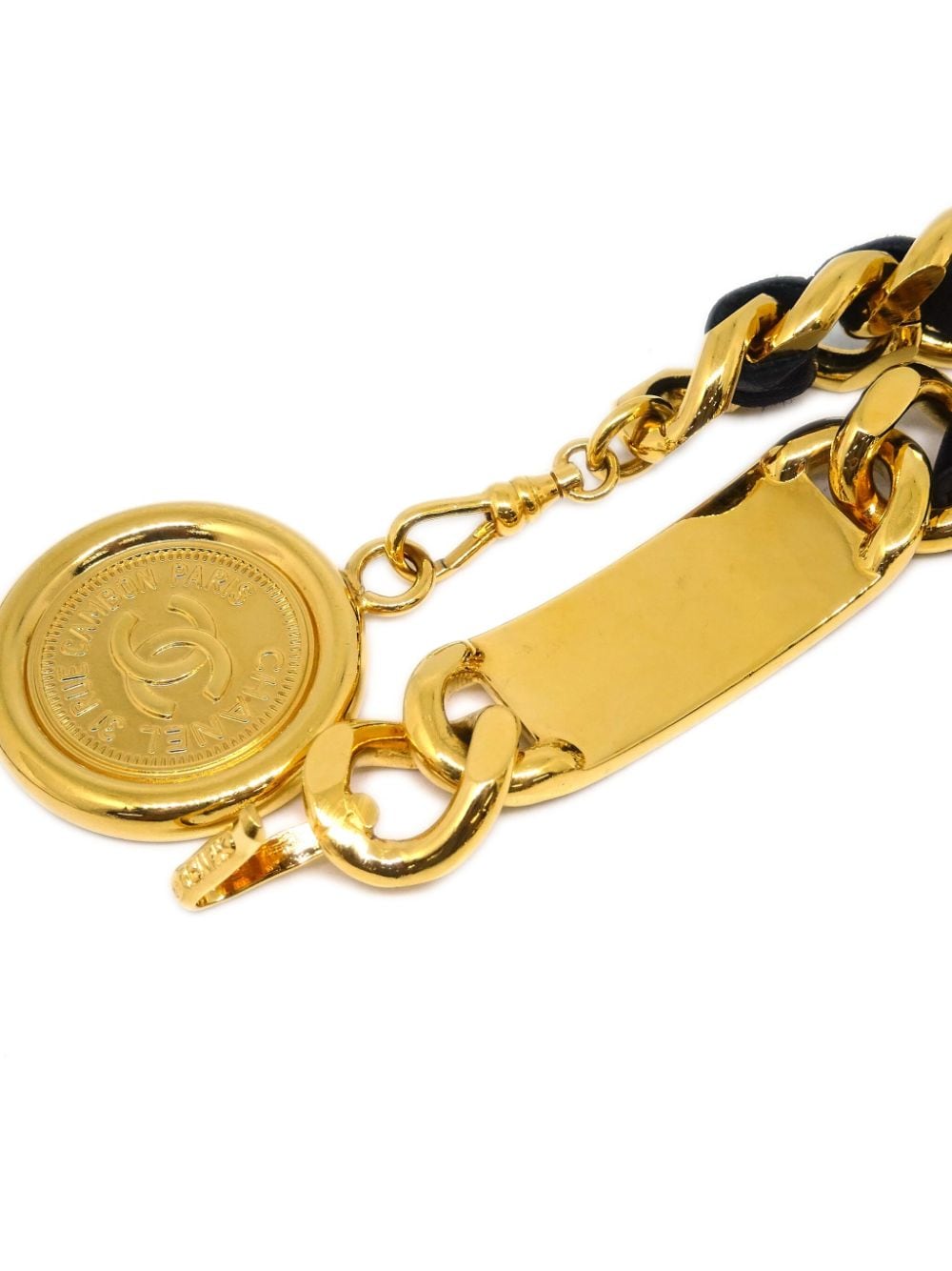 CHANEL Pre-Owned 1982 riem met medaille - Zwart