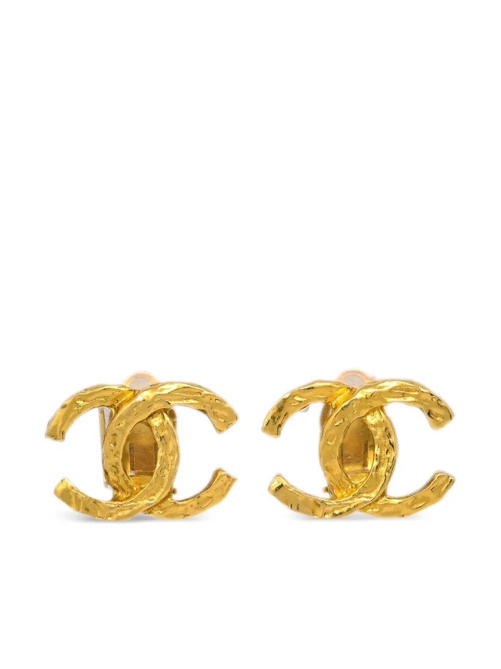 Pre-owned Chanel 1990-2000s Cc Clip-on Earrings In Gold