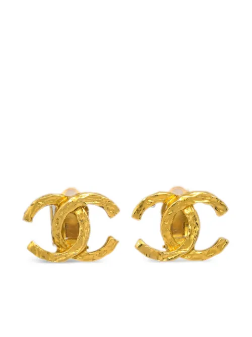 Boucles d'oreilles à clip CC (années 1990-2000) - CHANEL Pre-Owned - Modalova