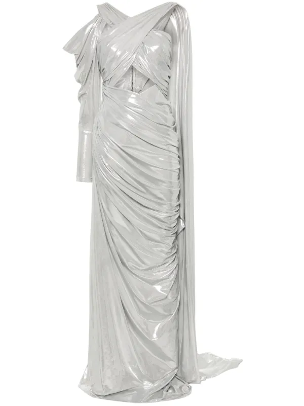MITILIANE COUTURE Metallic Maxi Dress | Silver | FARFETCH MITILIANE COUTURE Metallic Maxi Dress | Silver | FARFETCH