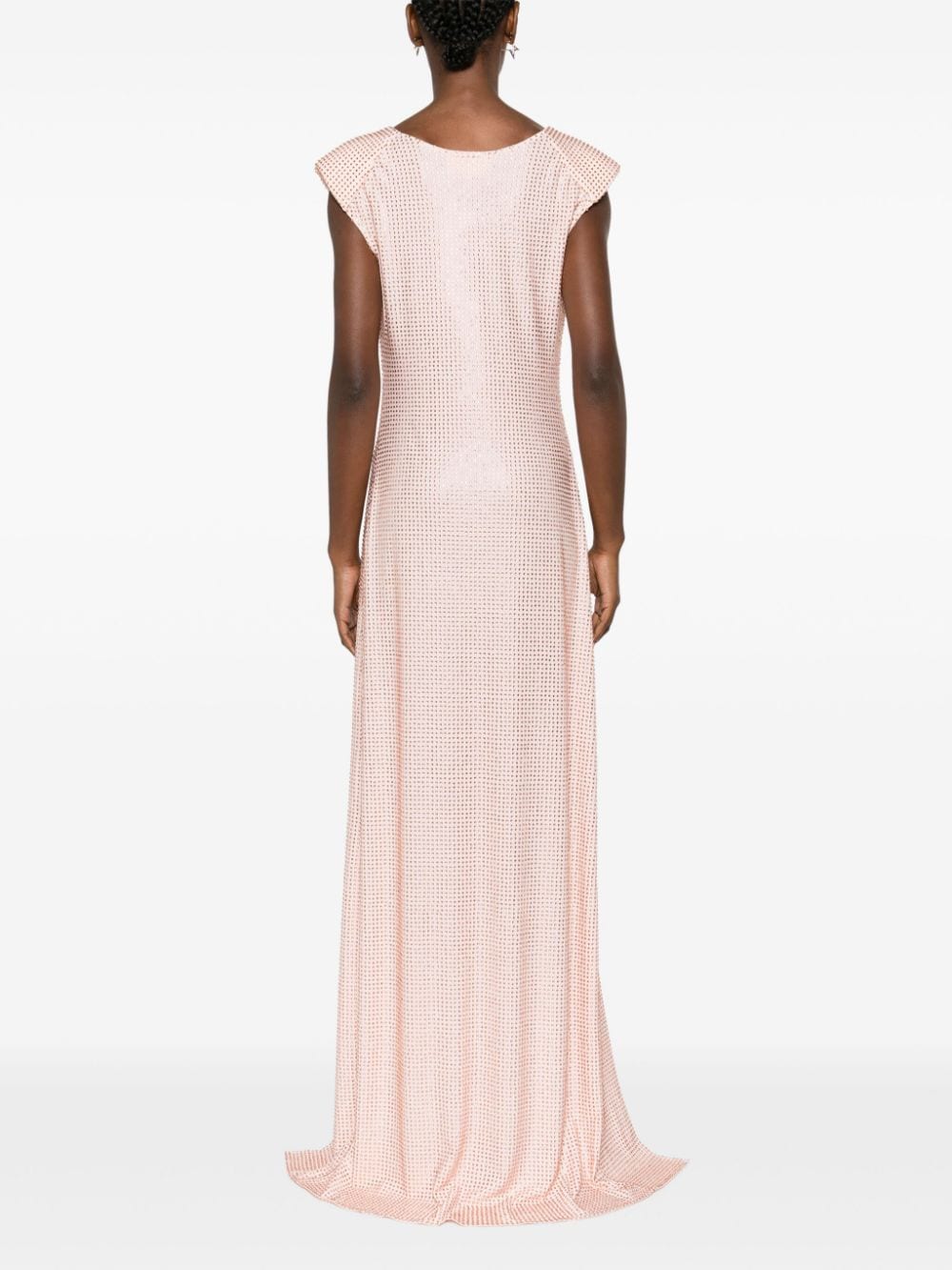 Shop Mitiliane Couture Rhinestone-embellished Maxi Dress In Pink