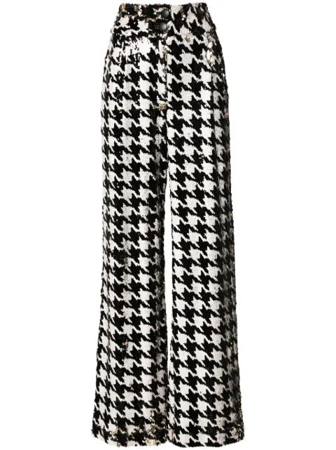 MITILIANE COUTURE houndstooth-patterned sequinned trousers