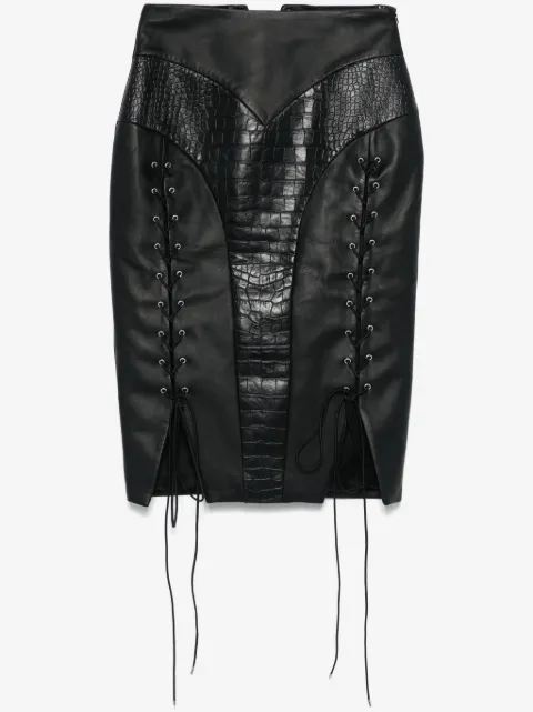 MITILIANE COUTURE leather midi skirt