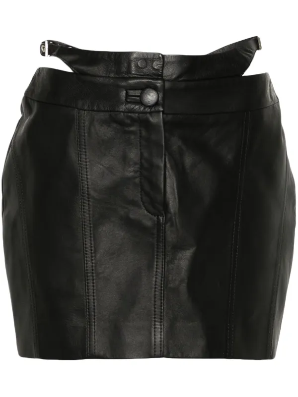 MITILIANE COUTURE Leather bikini-style Mini Skirt Black FARFETCH MY