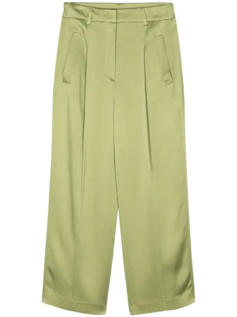 Luisa Cerano crepe pleated straight trousers