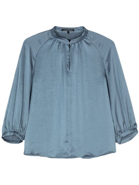 Luisa Cerano satin round-neck blouse