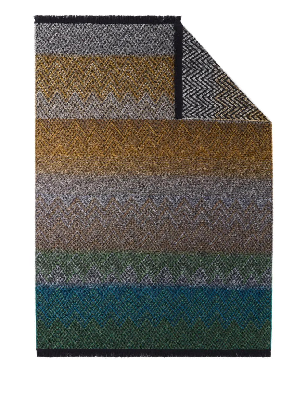 Missoni Chevron-pattern Fringed Throw In Multi