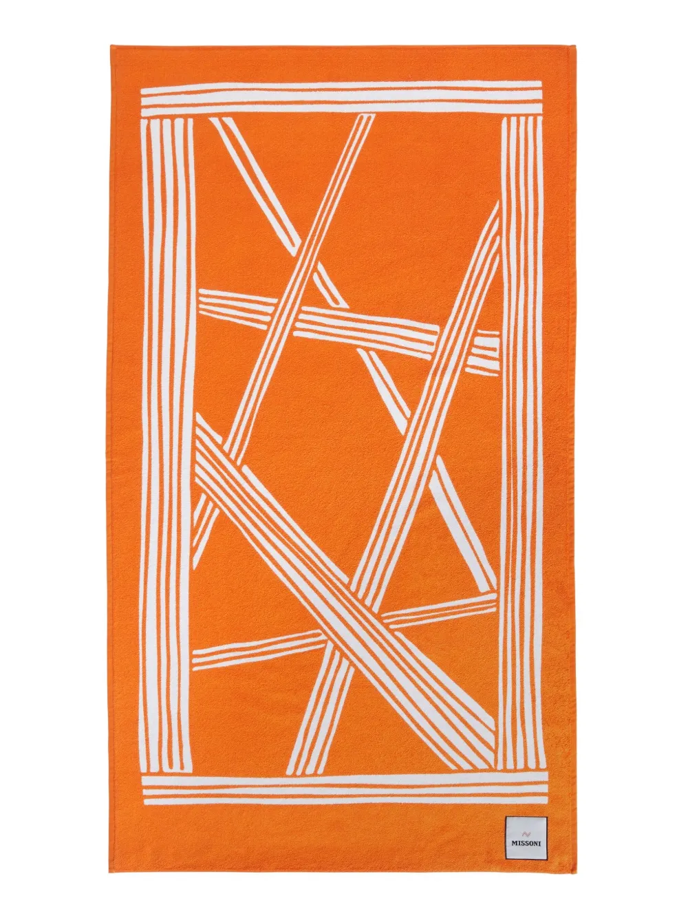 Missoni Nastri Pattern Bath Towel (180cm X 100cm) In Orange