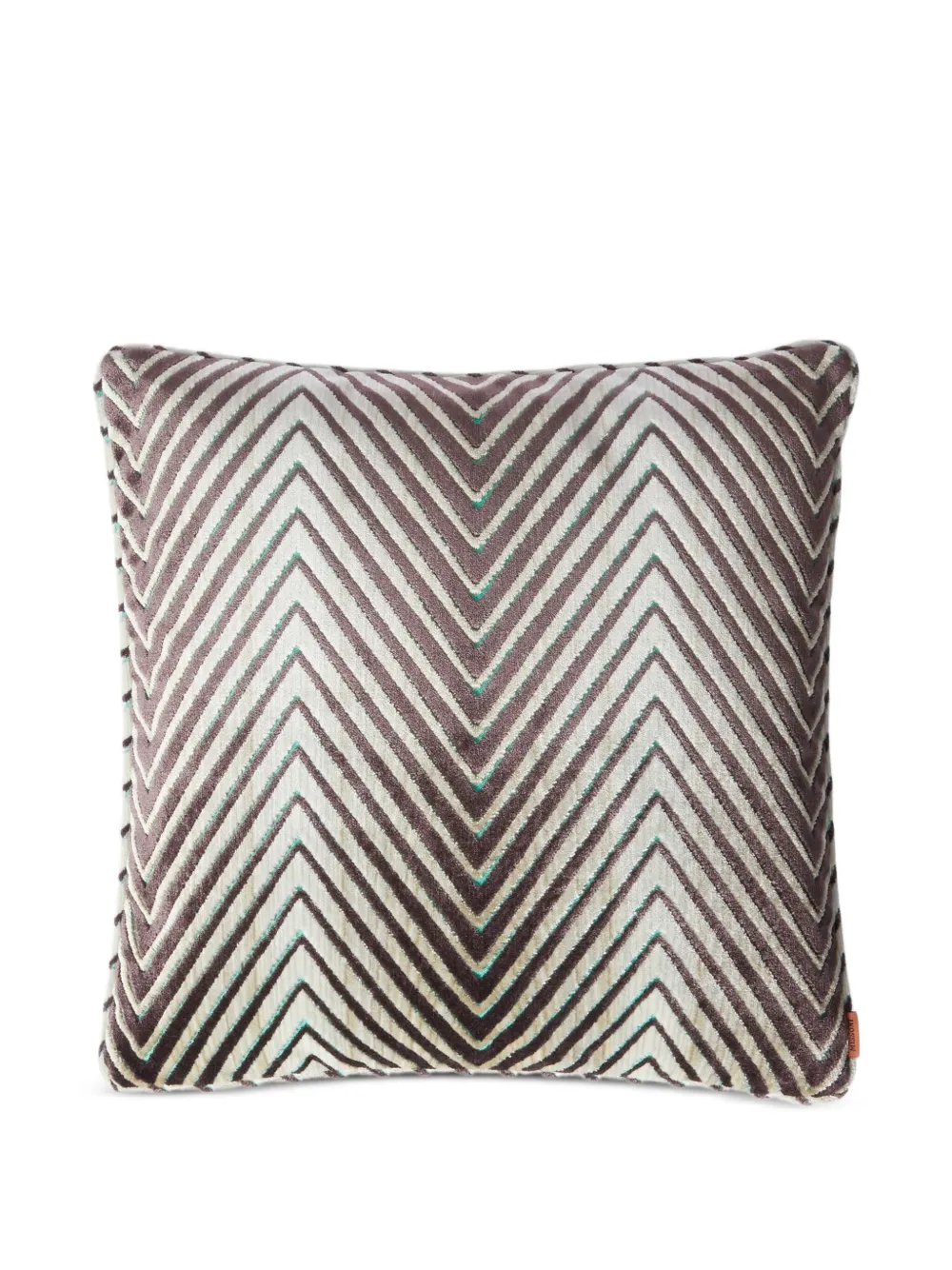 Missoni Chevron Velvet Cushion (40cm X 40cm) In Brown