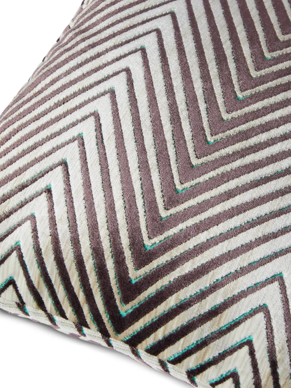 Missoni Chevron Velvet Cushion (40cm X 40cm) In Brown